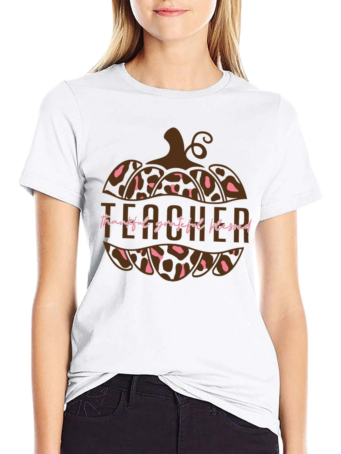 Teacher Thankful Pumpkin T-Shirt