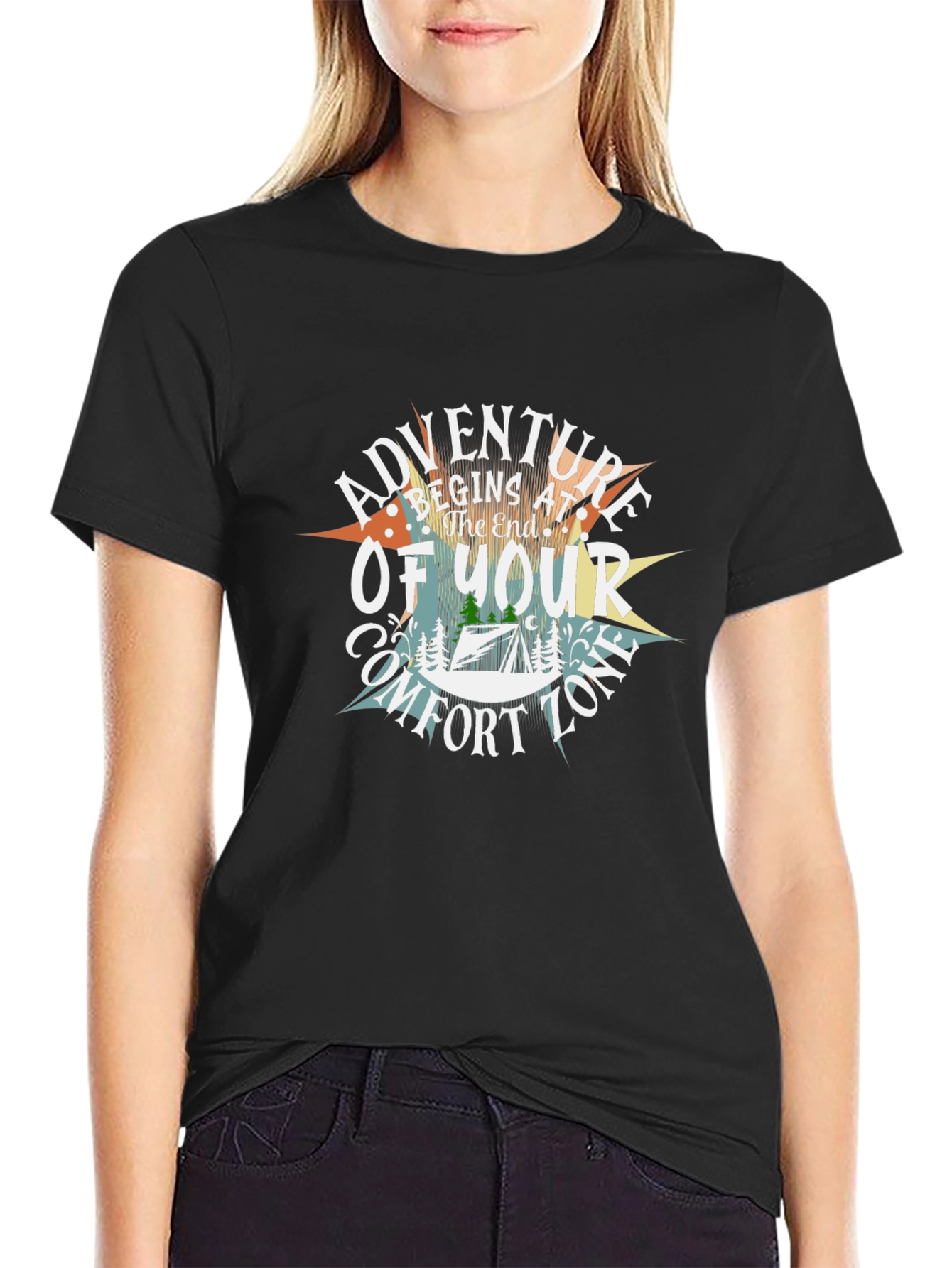 Adventure Begins at the End Comfort Zone T-Shirt
