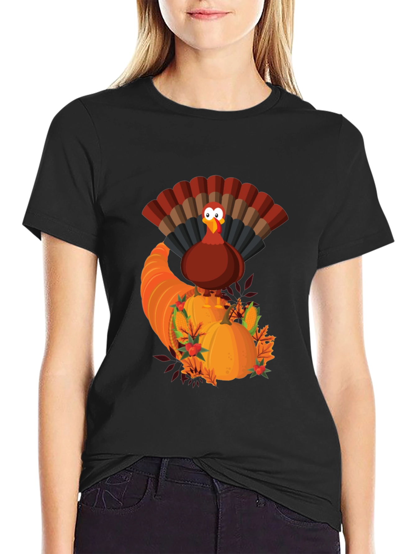 Thanksgiving Turkey Cornucopia Graphic Tee