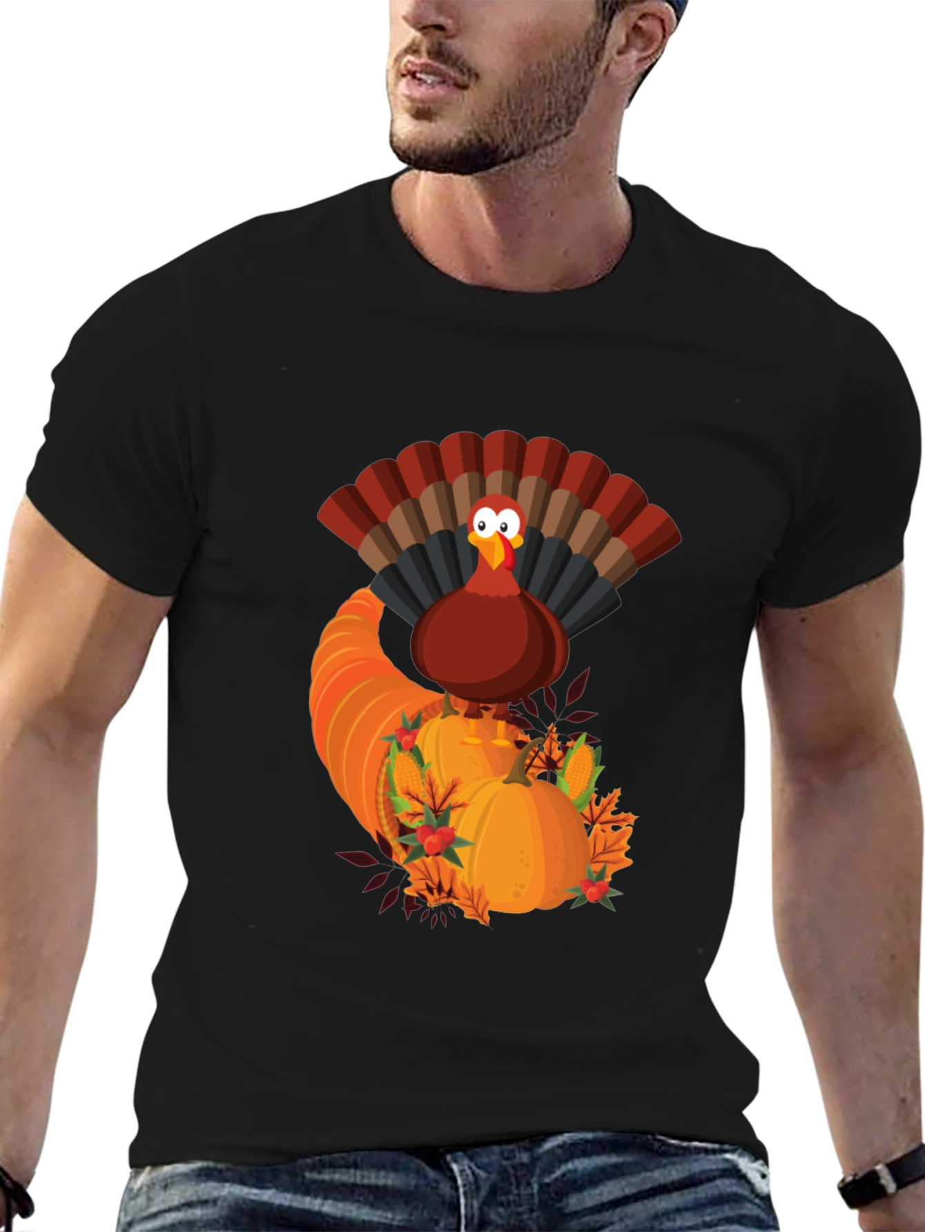 Thanksgiving Turkey Cornucopia Graphic Tee