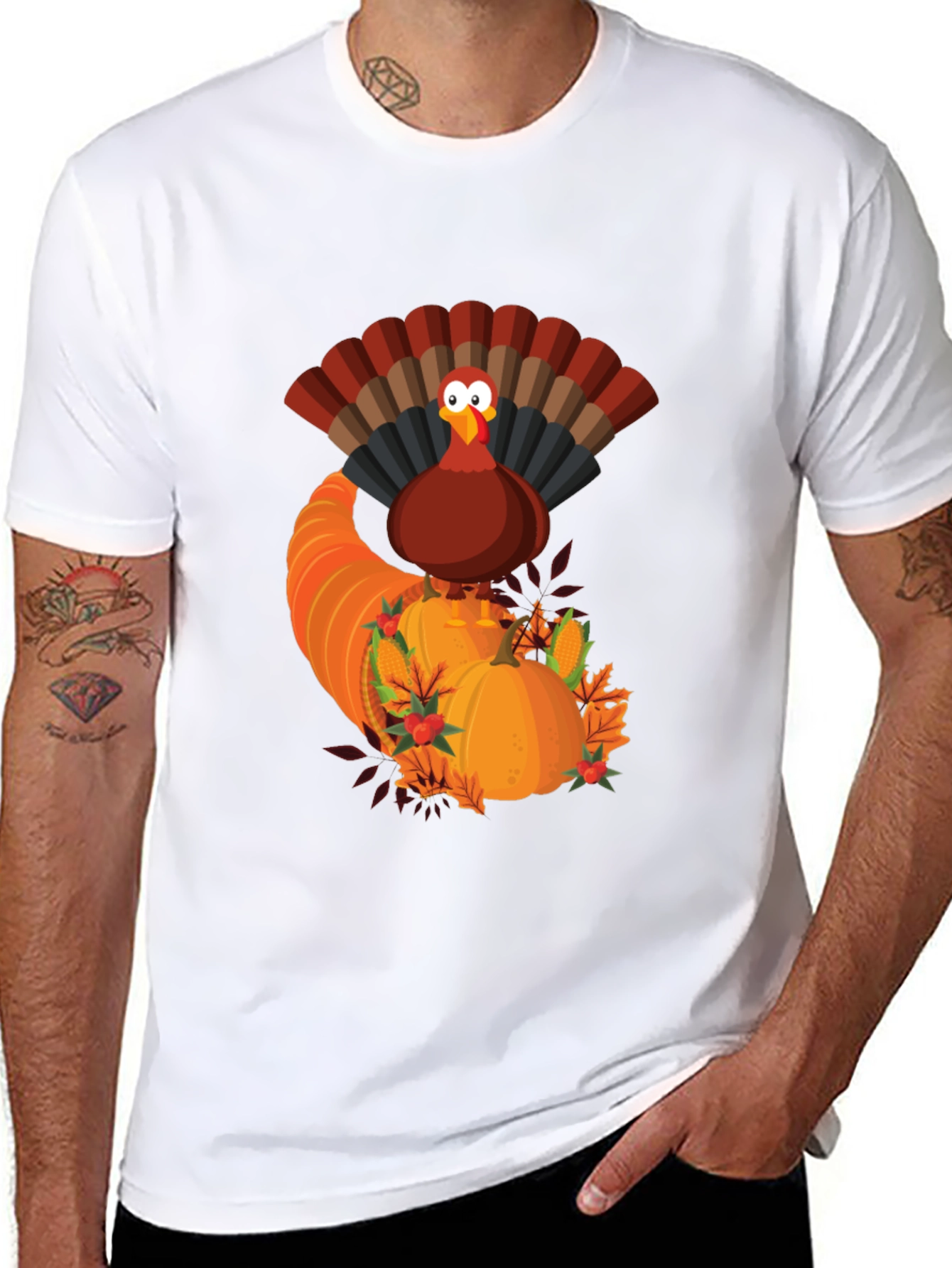 Thanksgiving Turkey Cornucopia Graphic Tee