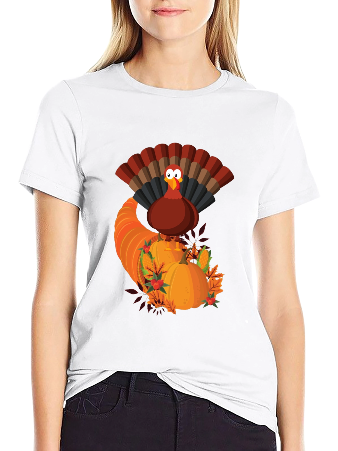 Thanksgiving Turkey Cornucopia Graphic Tee