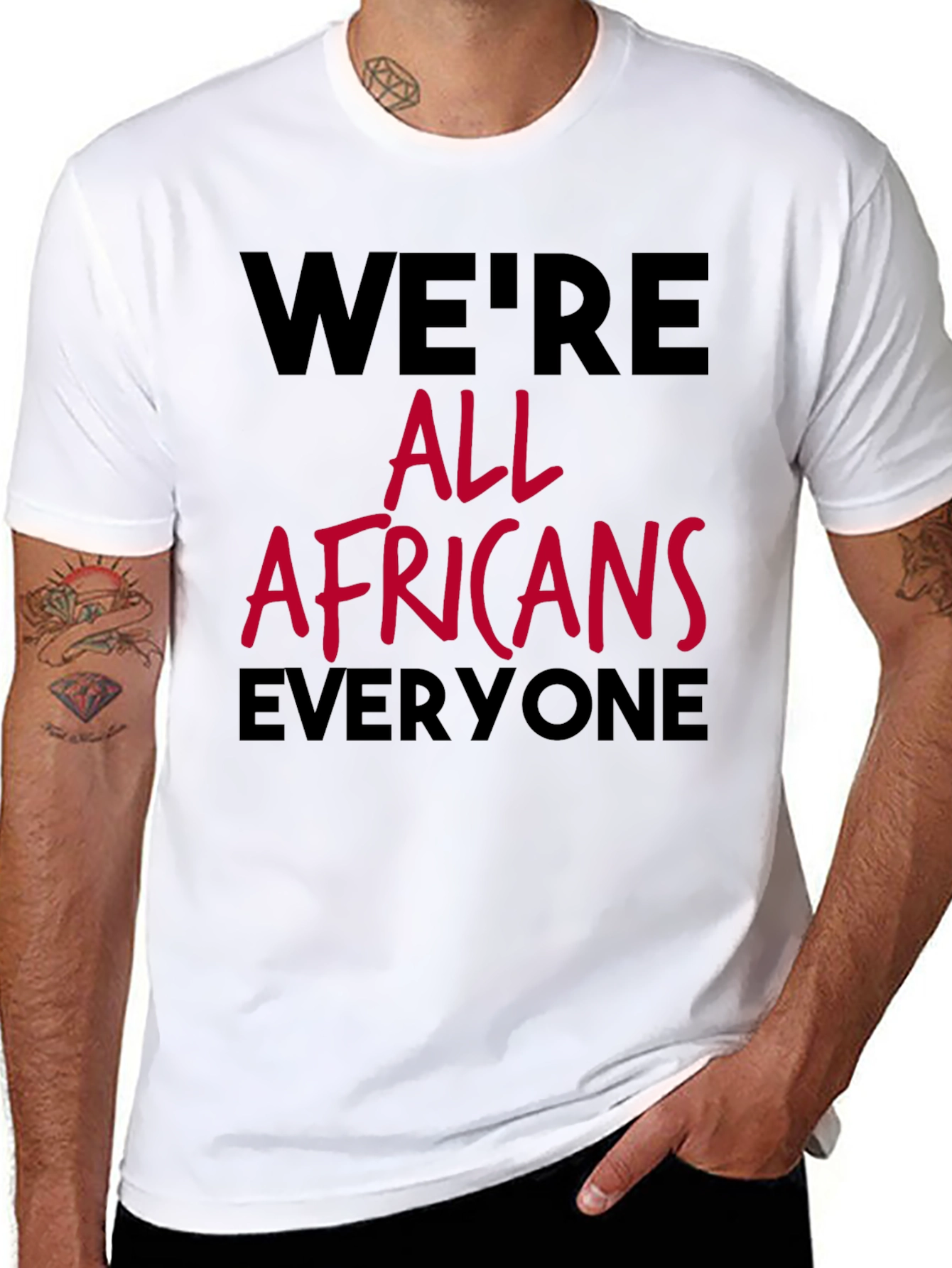 Were All Africans Tee - Black Graphic T-Shirt