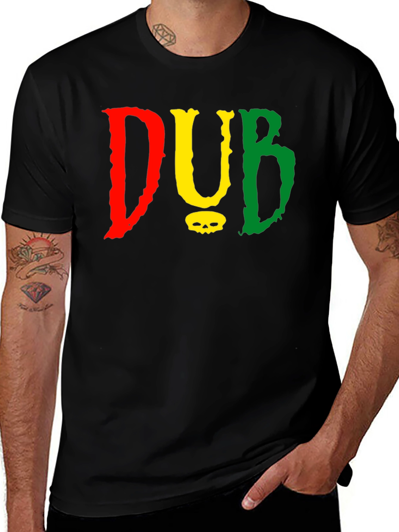 DUB Reggae Style T-Shirt - Red Yellow Green
