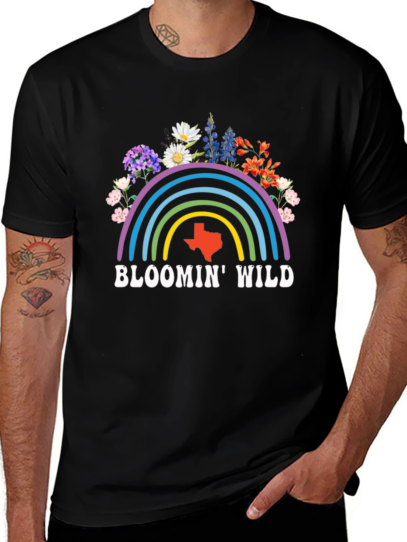Bloomin Wild Texas Graphic Tee - Black