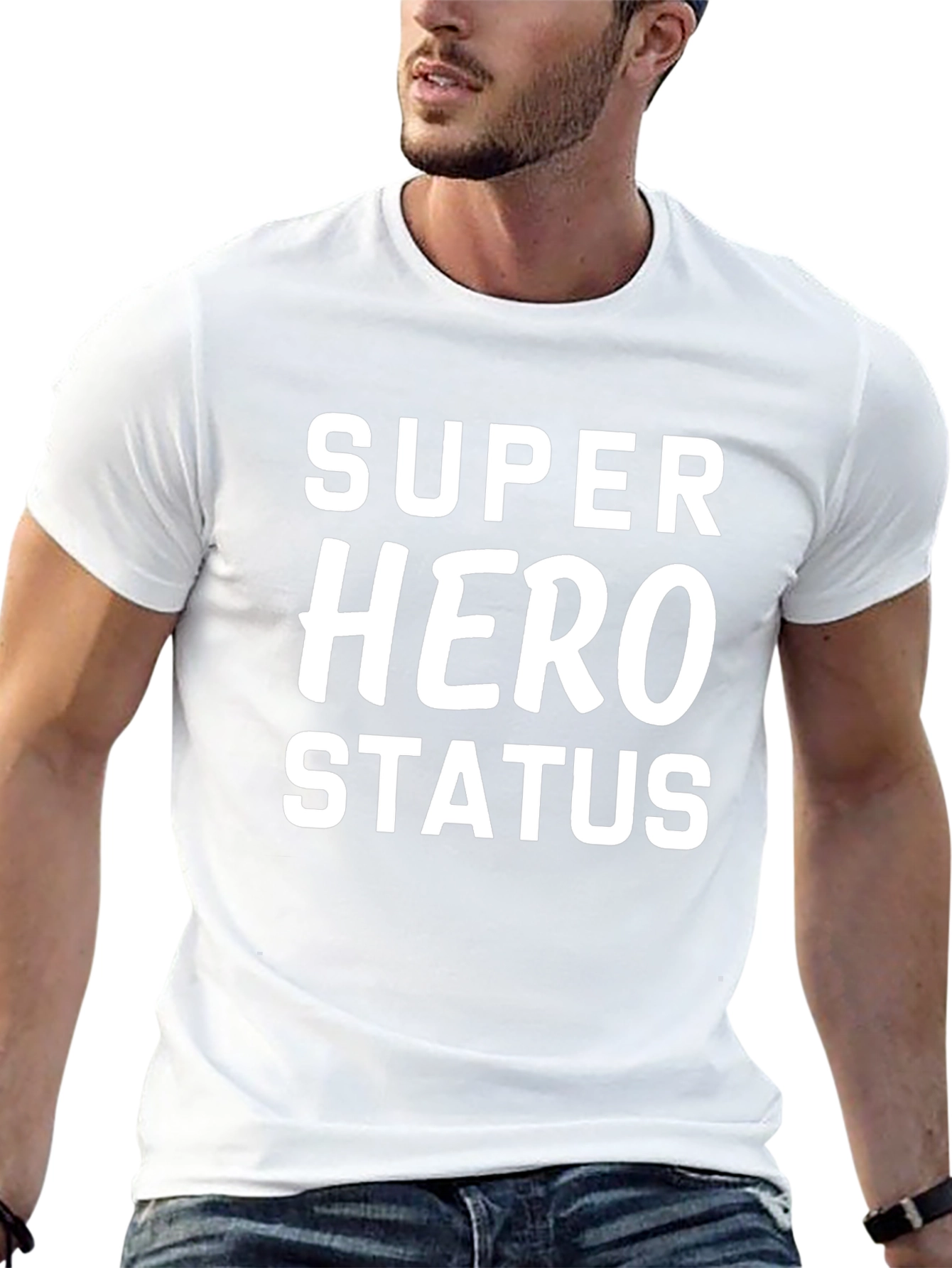 Super Hero Status Black Graphic Tee