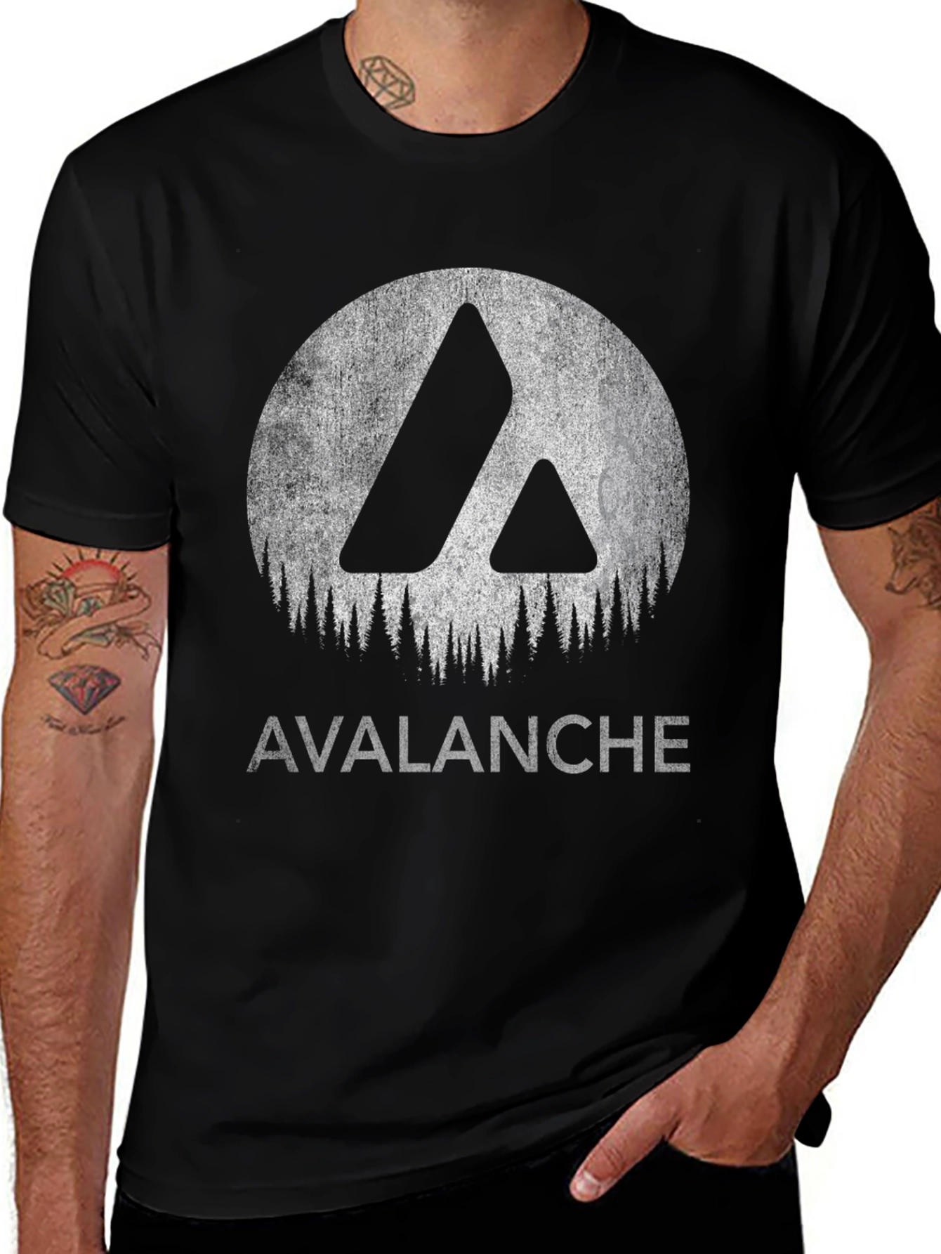 Avalanche Graphic Tee - Black Cotton T-Shirt