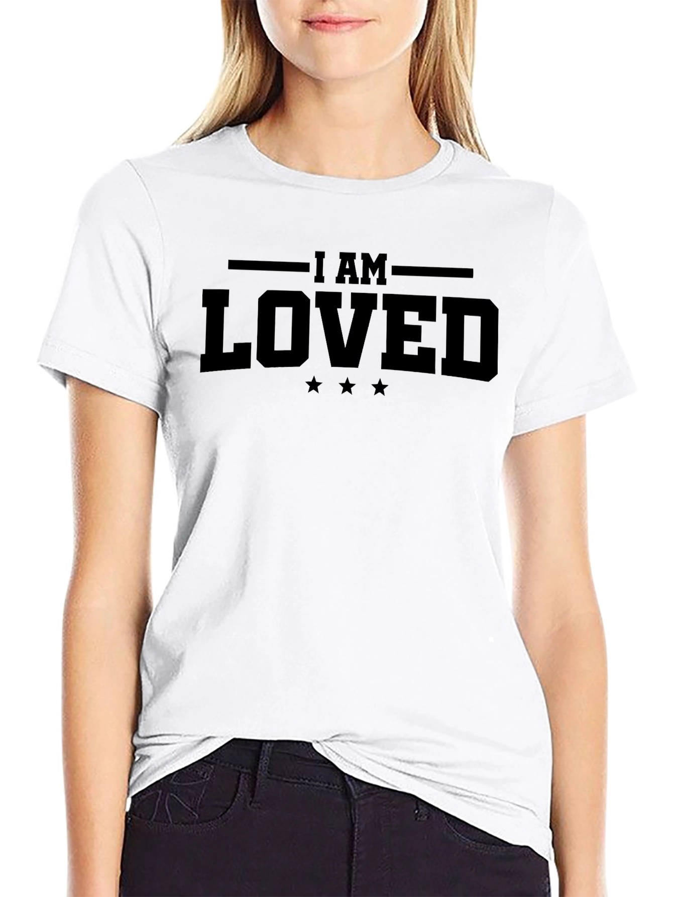 I AM LOVED Graphic Tee - Black Cotton T-Shirt