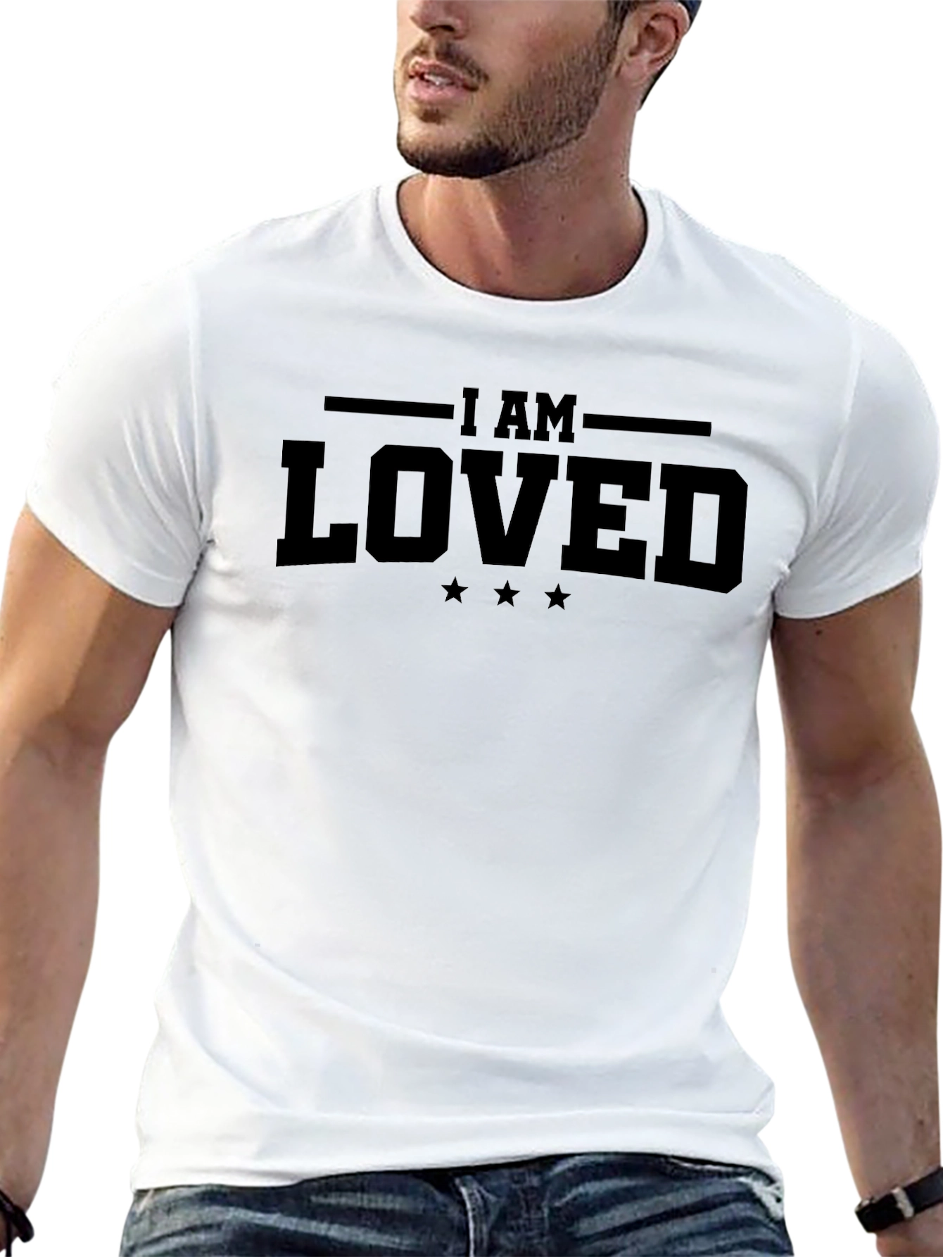 I AM LOVED Graphic Tee - Black Cotton T-Shirt