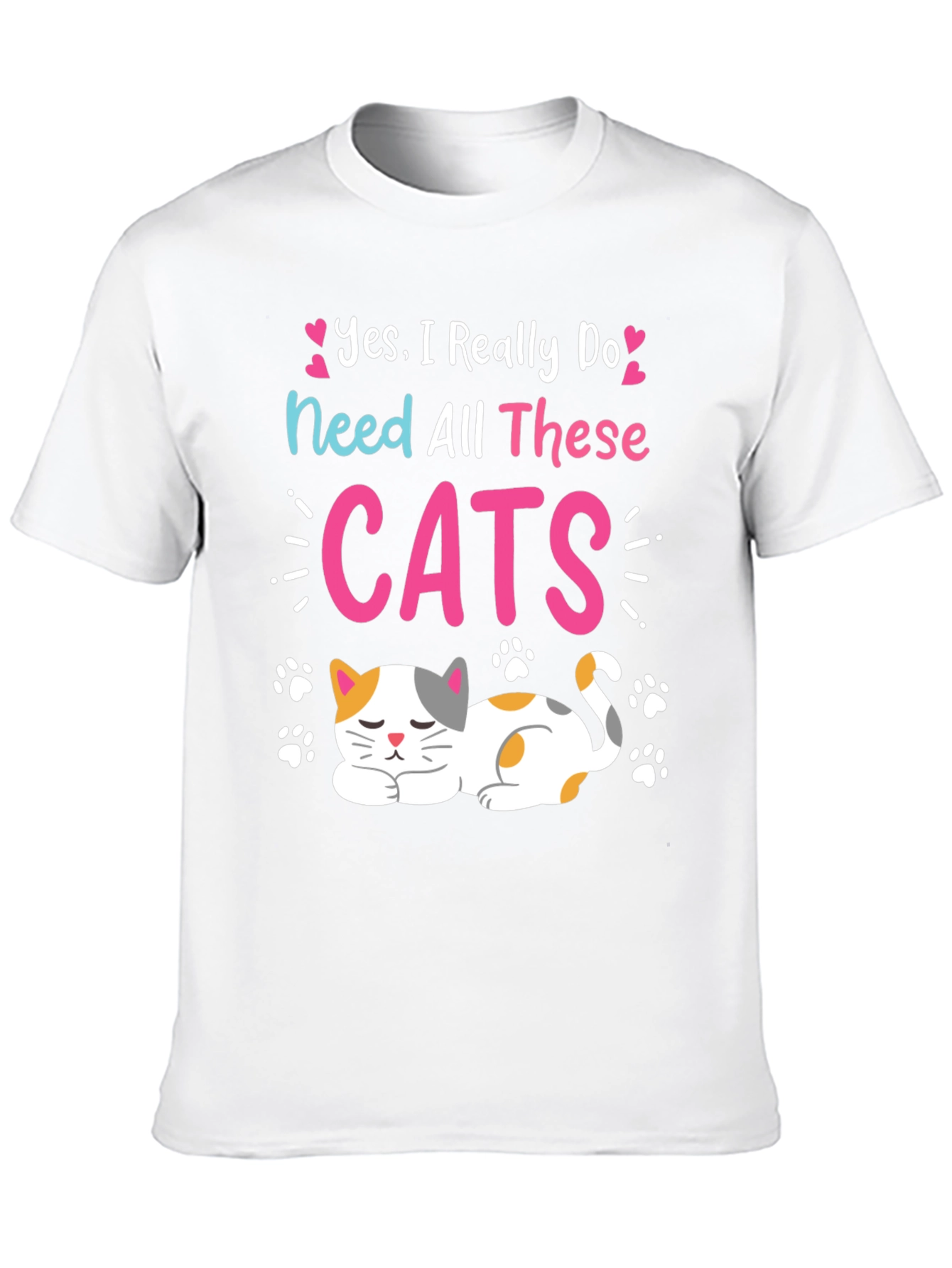 Yes I Need All These Cats Black T-Shirt