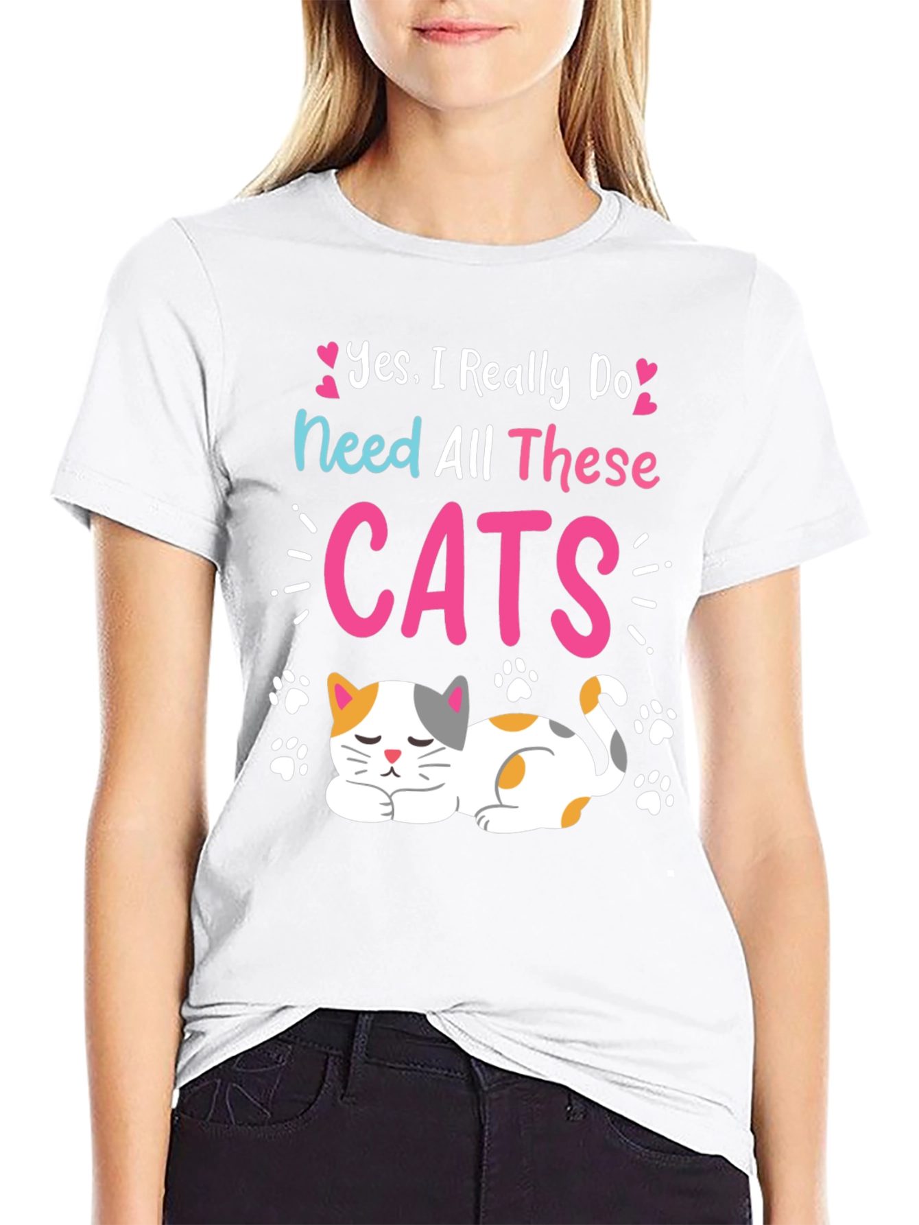 Yes I Need All These Cats Black T-Shirt