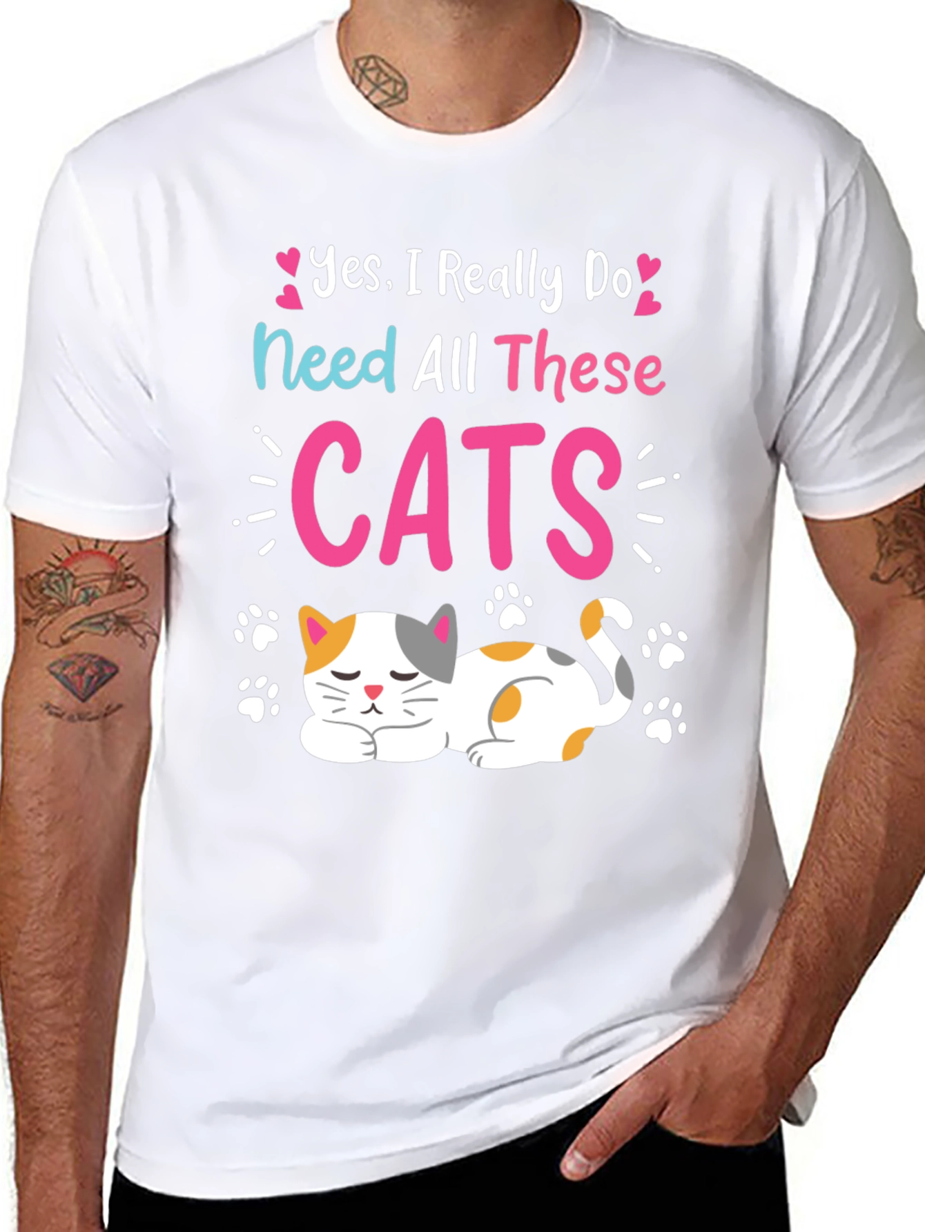 Yes I Need All These Cats Black T-Shirt