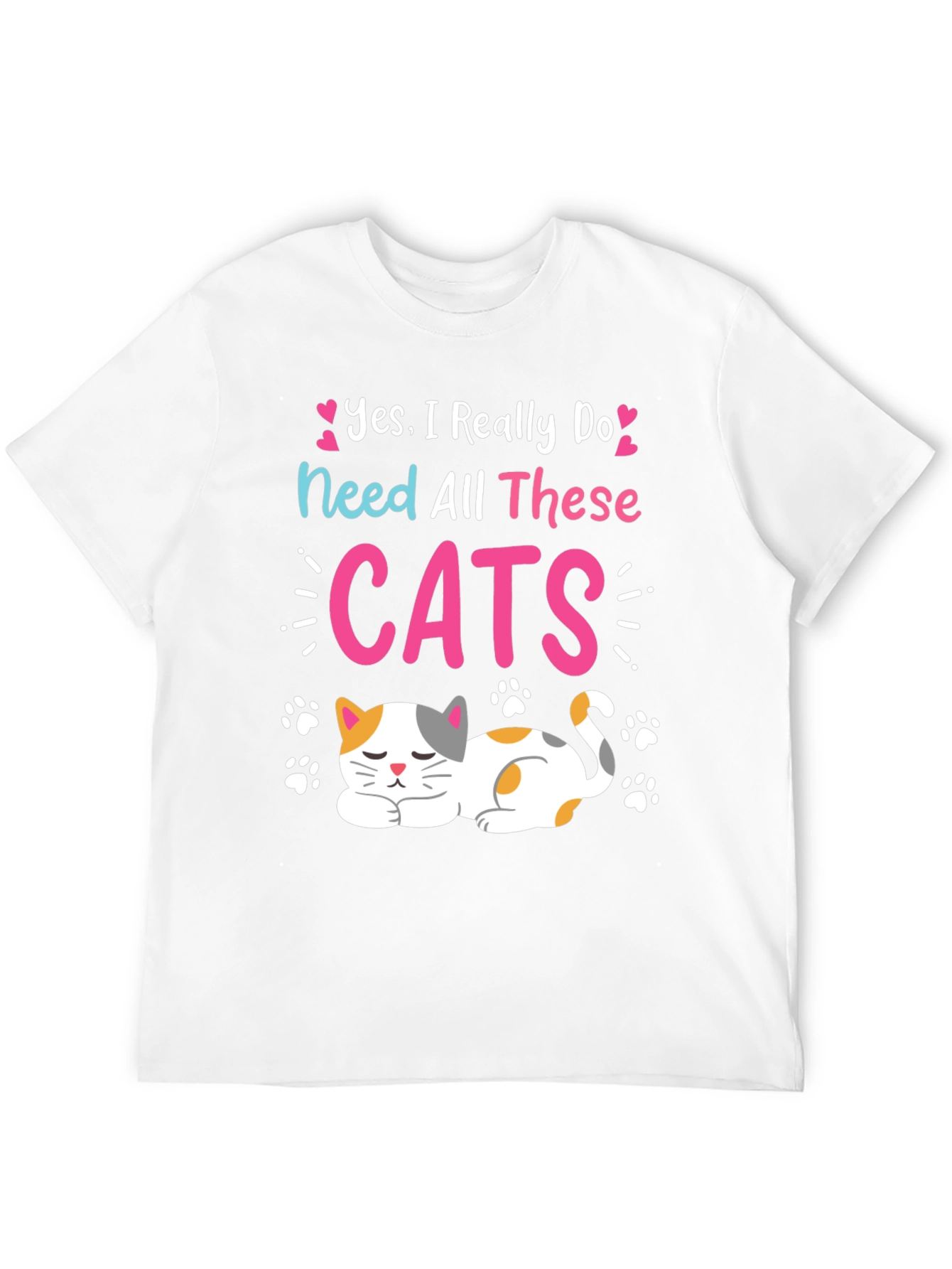 Yes I Need All These Cats Black T-Shirt