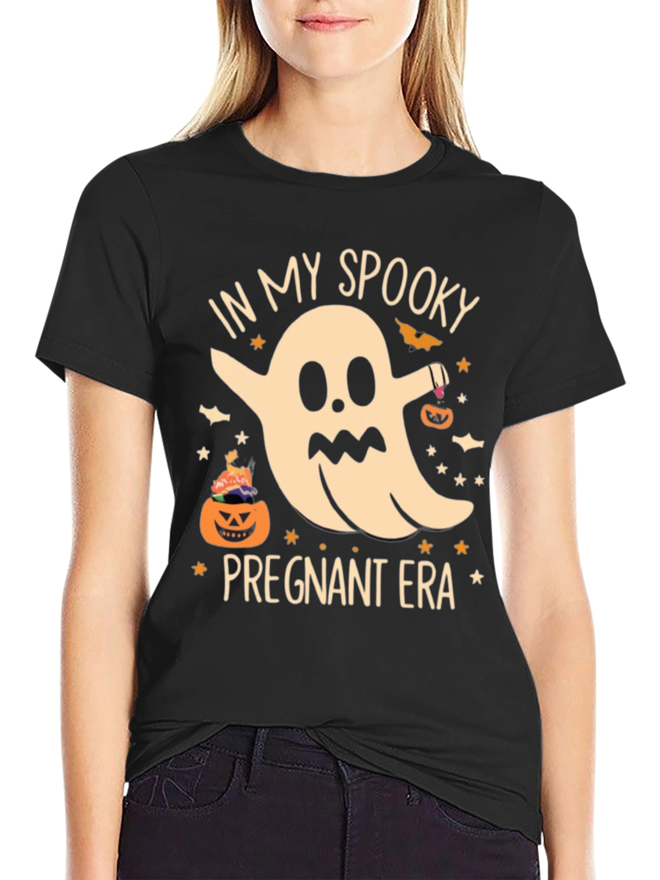 Spooky Pregnant Era Halloween T-Shirt
