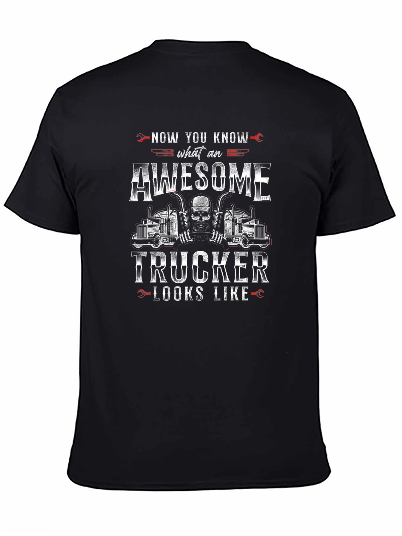 Awesome Trucker Graphic Tee - Black
