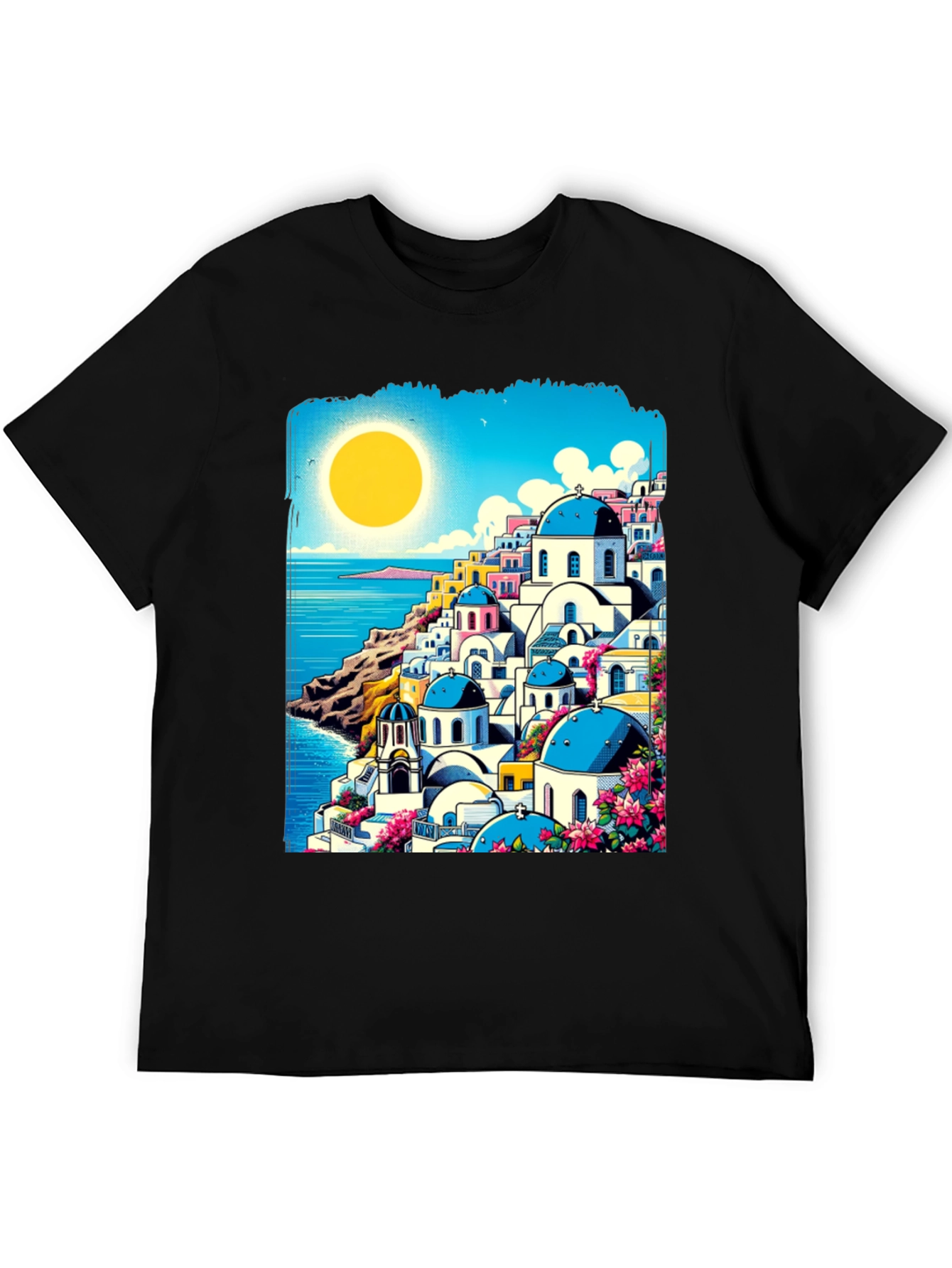 Santorini Sunset T-Shirt: Greek Island Style