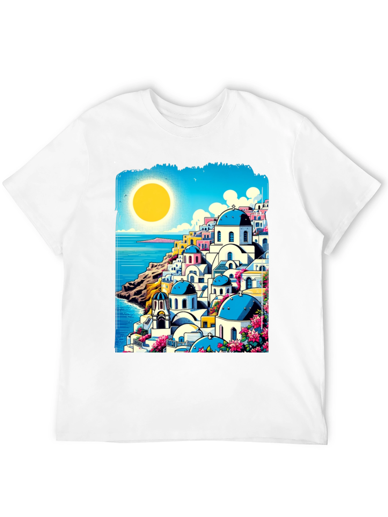 Santorini Sunset T-Shirt: Greek Island Style