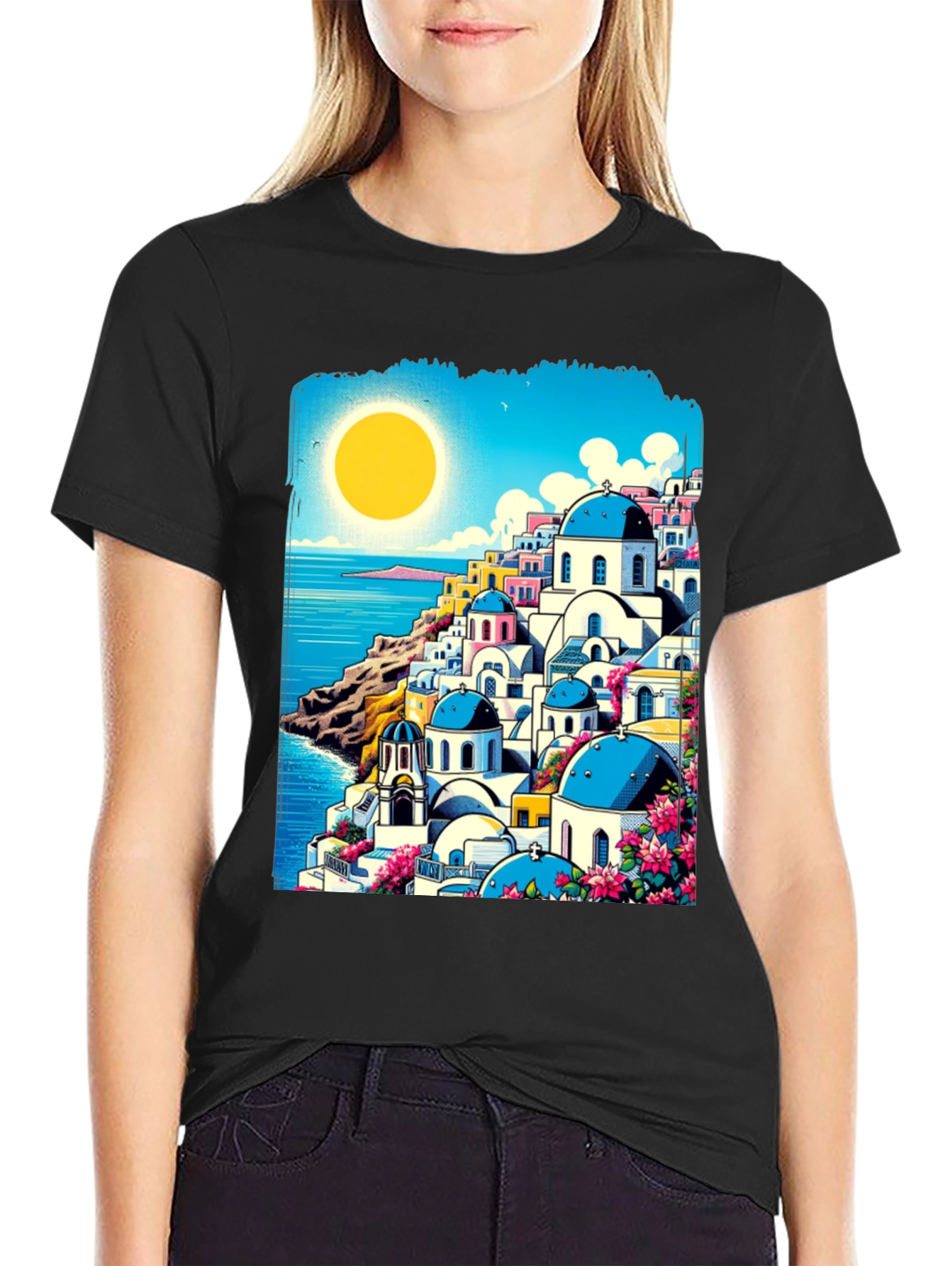 Santorini Sunset T-Shirt: Greek Island Style