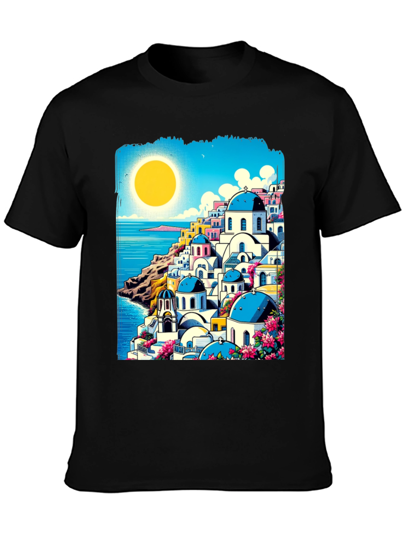 Santorini Sunset T-Shirt: Greek Island Style