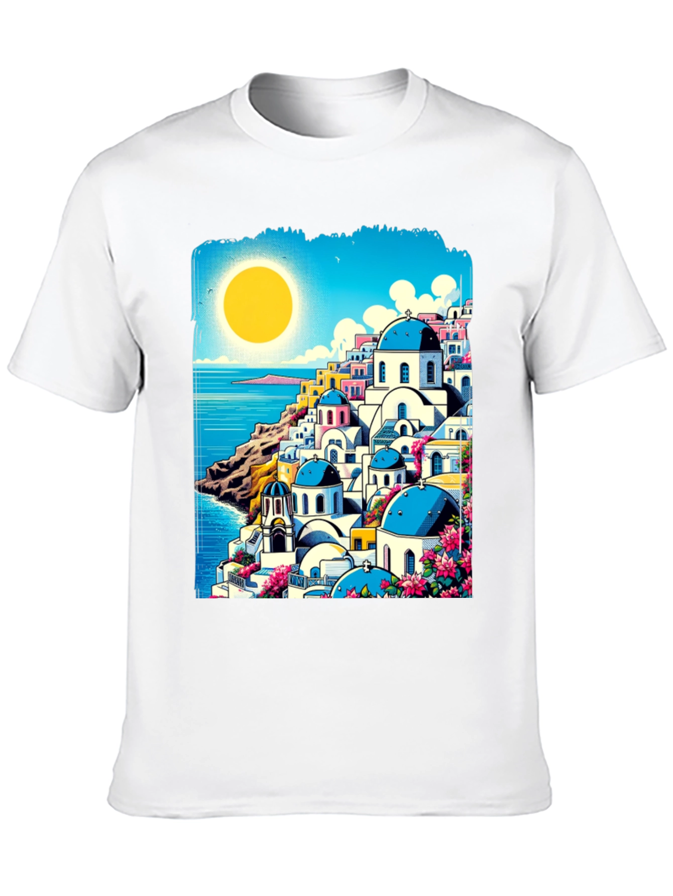 Santorini Sunset T-Shirt: Greek Island Style