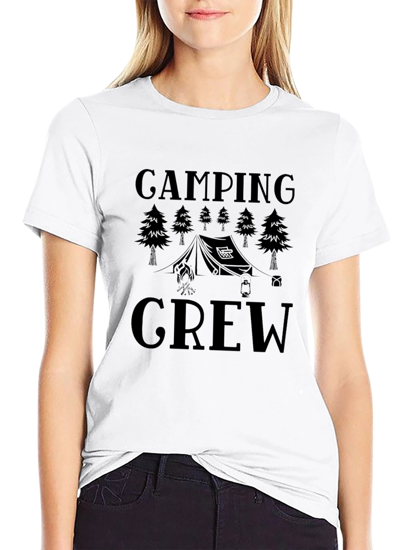 Camping Crew Black Graphic T-Shirt
