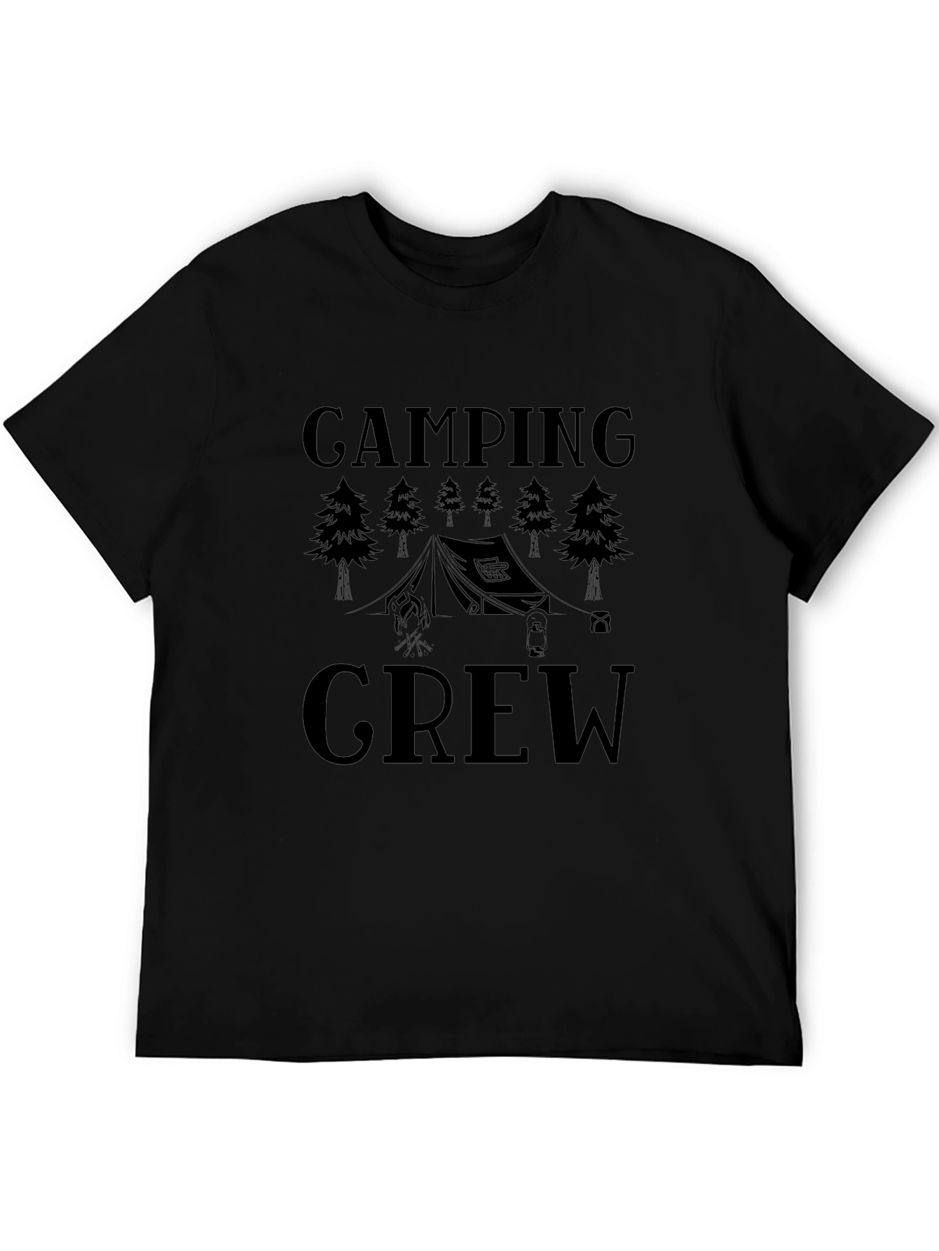 Camping Crew Black Graphic T-Shirt