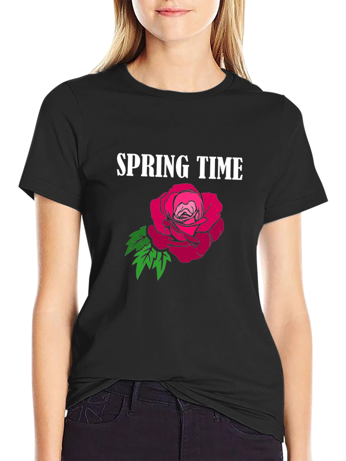 Spring Time Rose Graphic T-Shirt