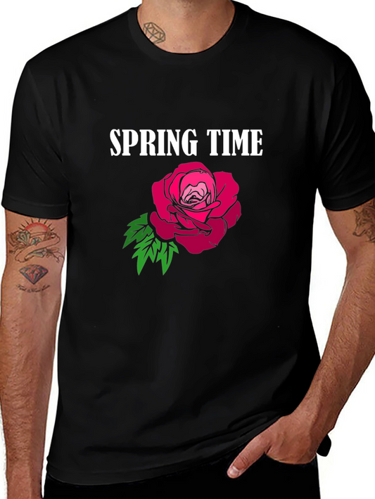 Spring Time Rose Graphic T-Shirt