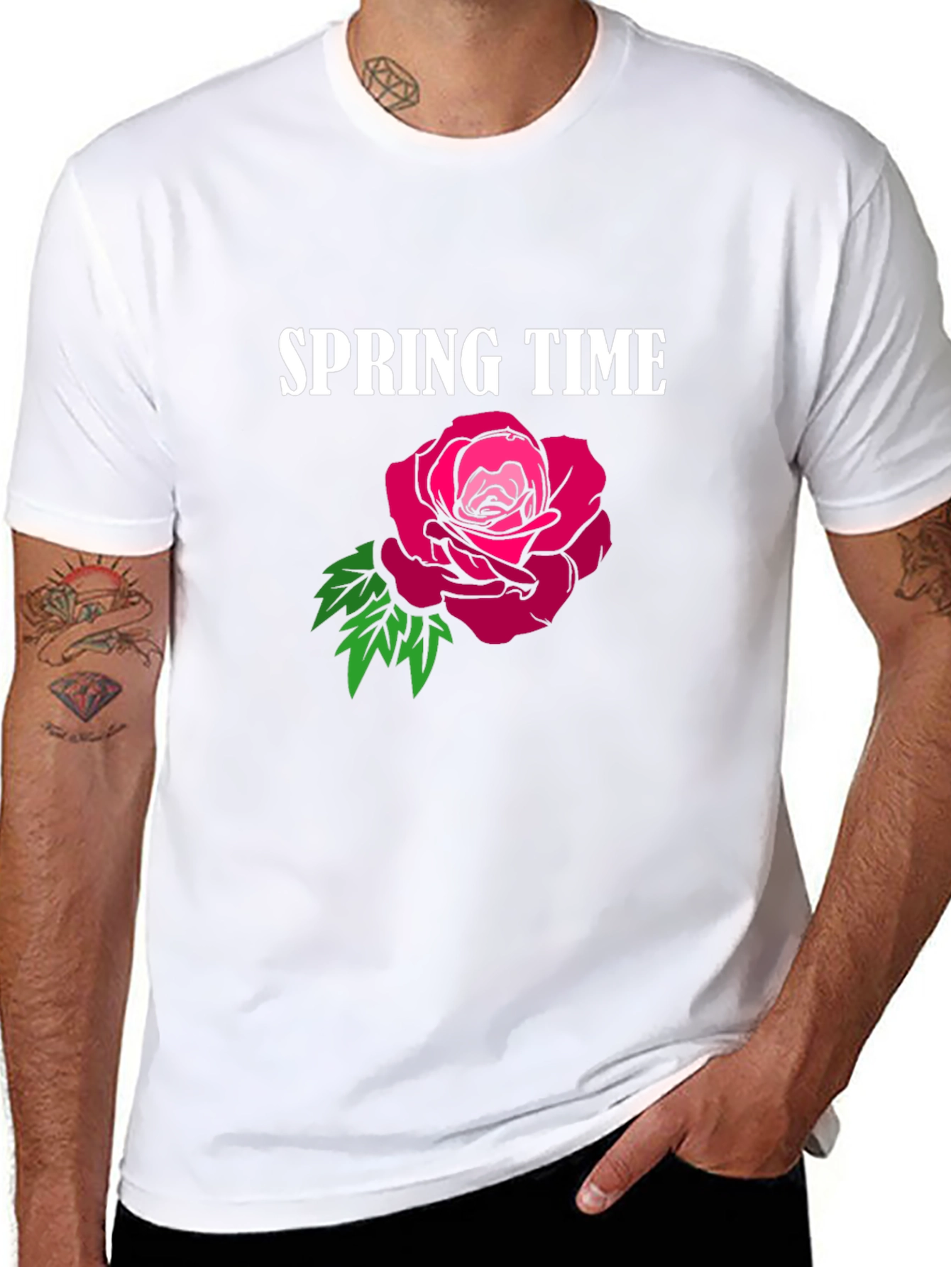 Spring Time Rose Graphic T-Shirt
