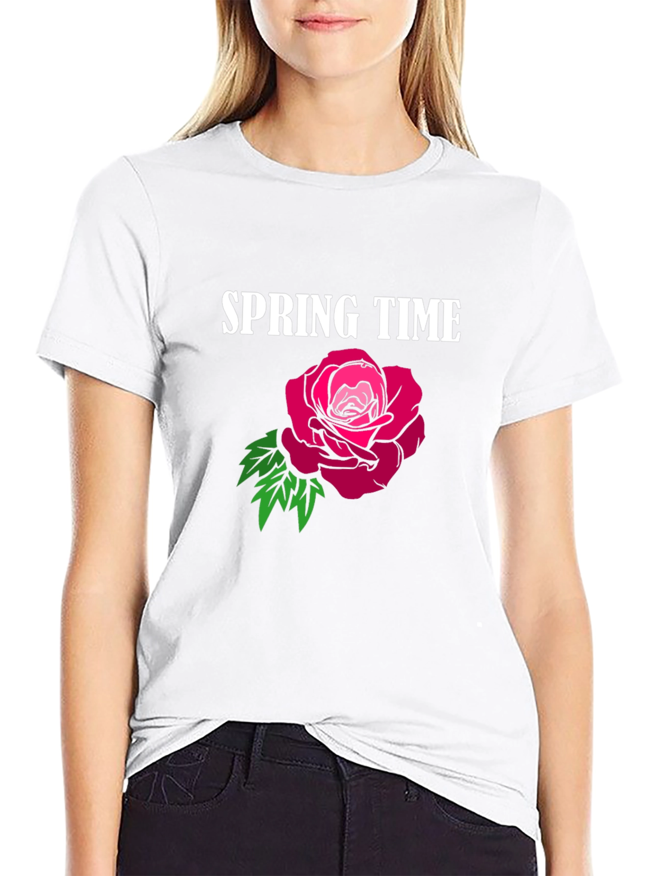 Spring Time Rose Graphic T-Shirt