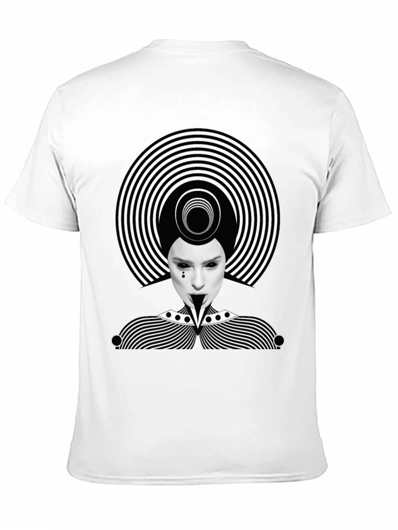 Mens Black Graphic Tee - Abstract Illusion Design