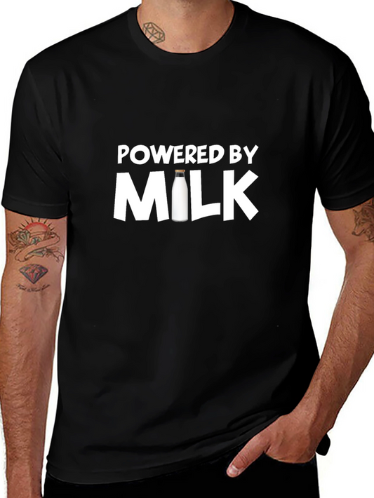 Powered By Milk T-Shirt - Premium Cotton