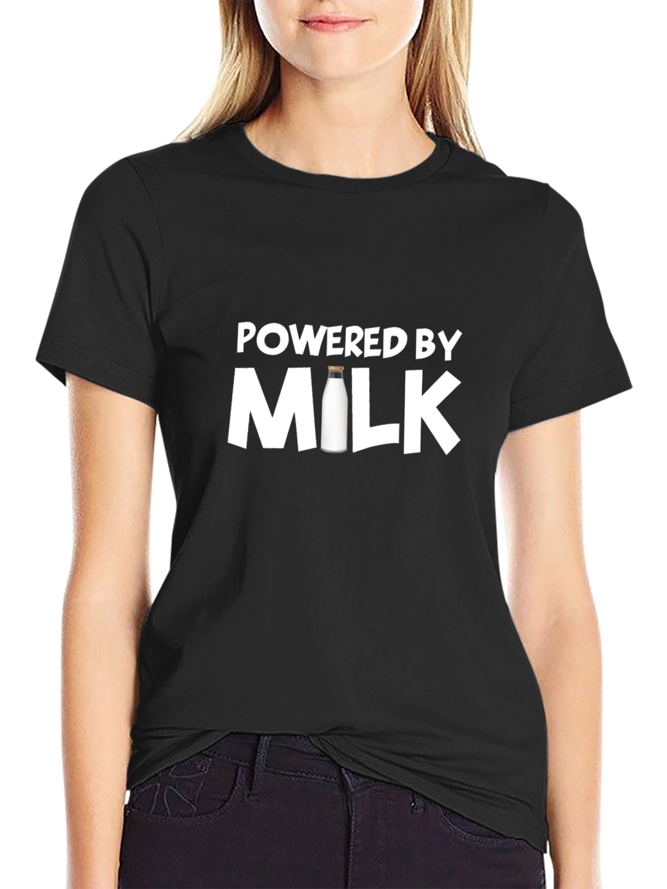 Powered By Milk T-Shirt - Premium Cotton