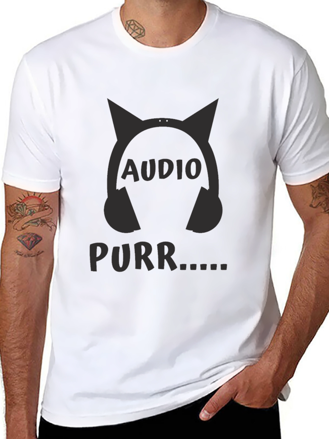 Audio Purr Cat Headphones T-Shirt