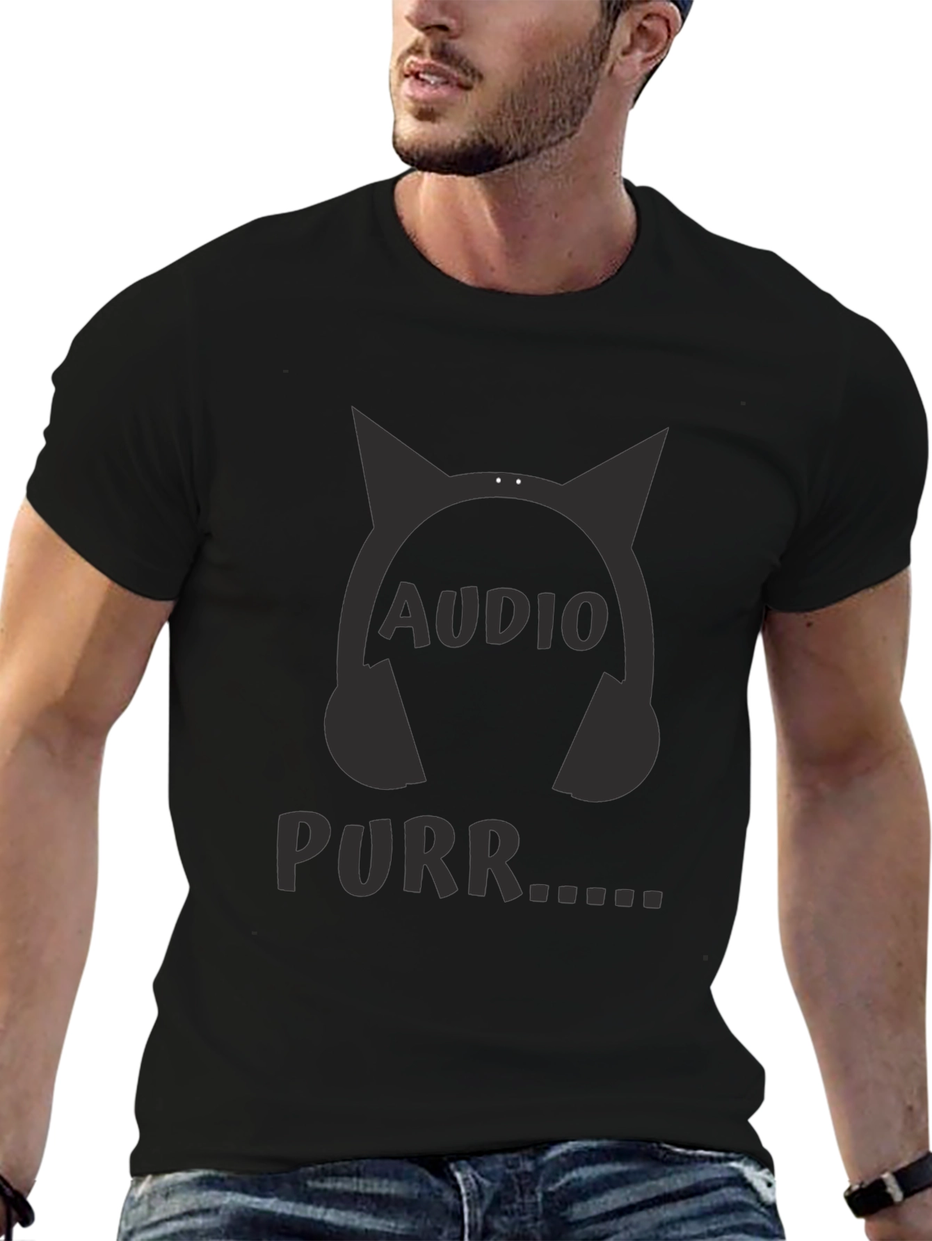 Audio Purr Cat Headphones T-Shirt