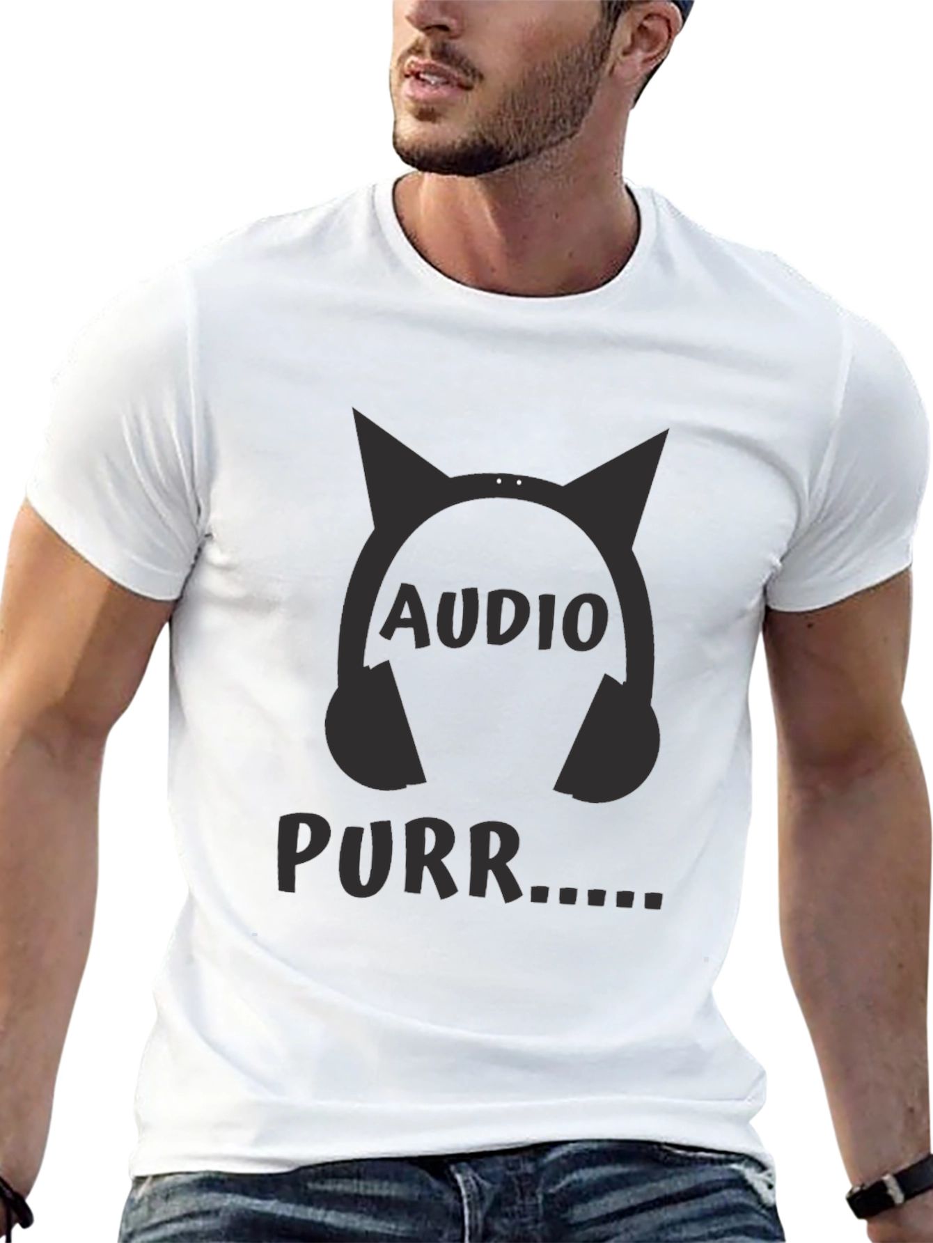 Audio Purr Cat Headphones T-Shirt