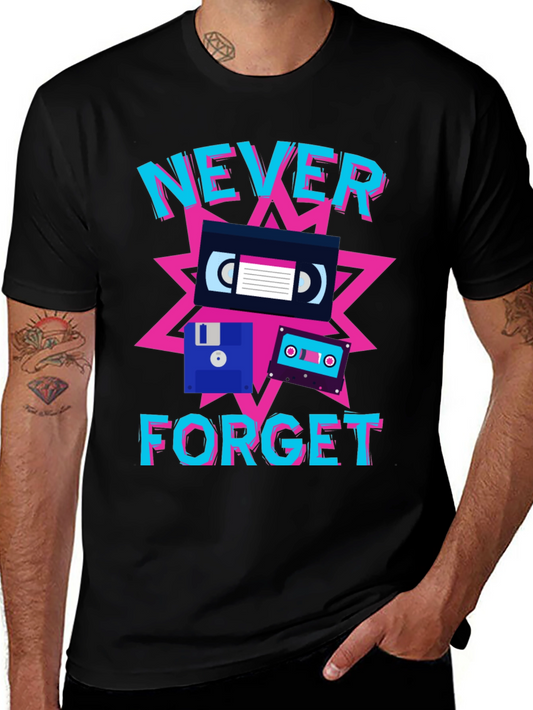Retro 90s Never Forget T-Shirt - Vintage Tech Design