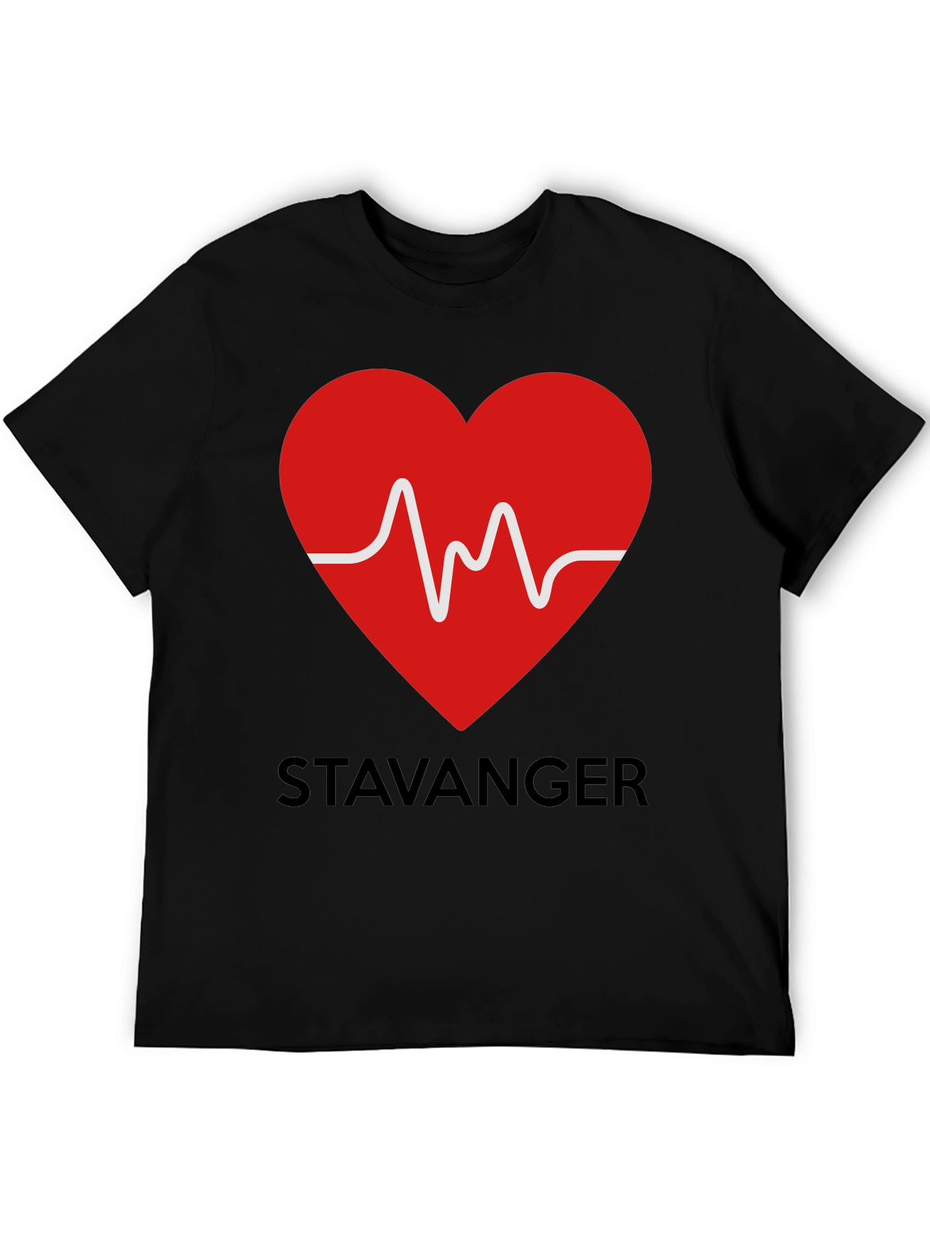 Stavanger Heartbeat Black T-Shirt