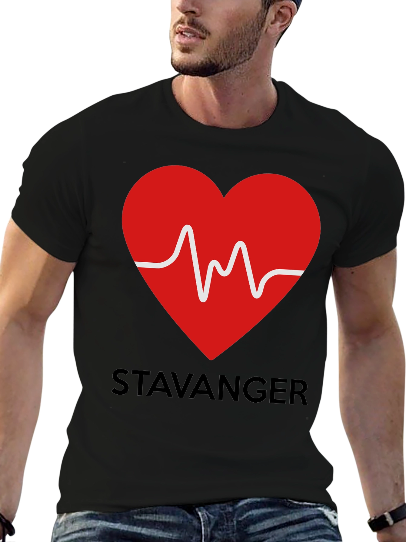 Stavanger Heartbeat Black T-Shirt