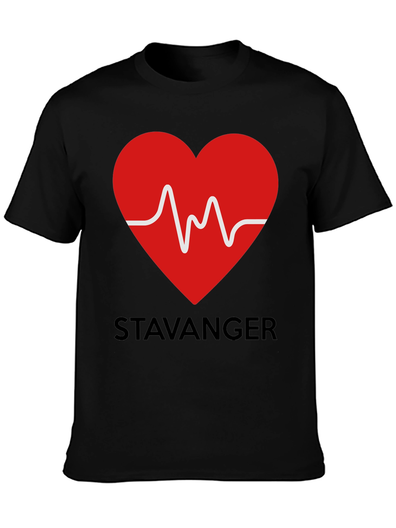 Stavanger Heartbeat Black T-Shirt
