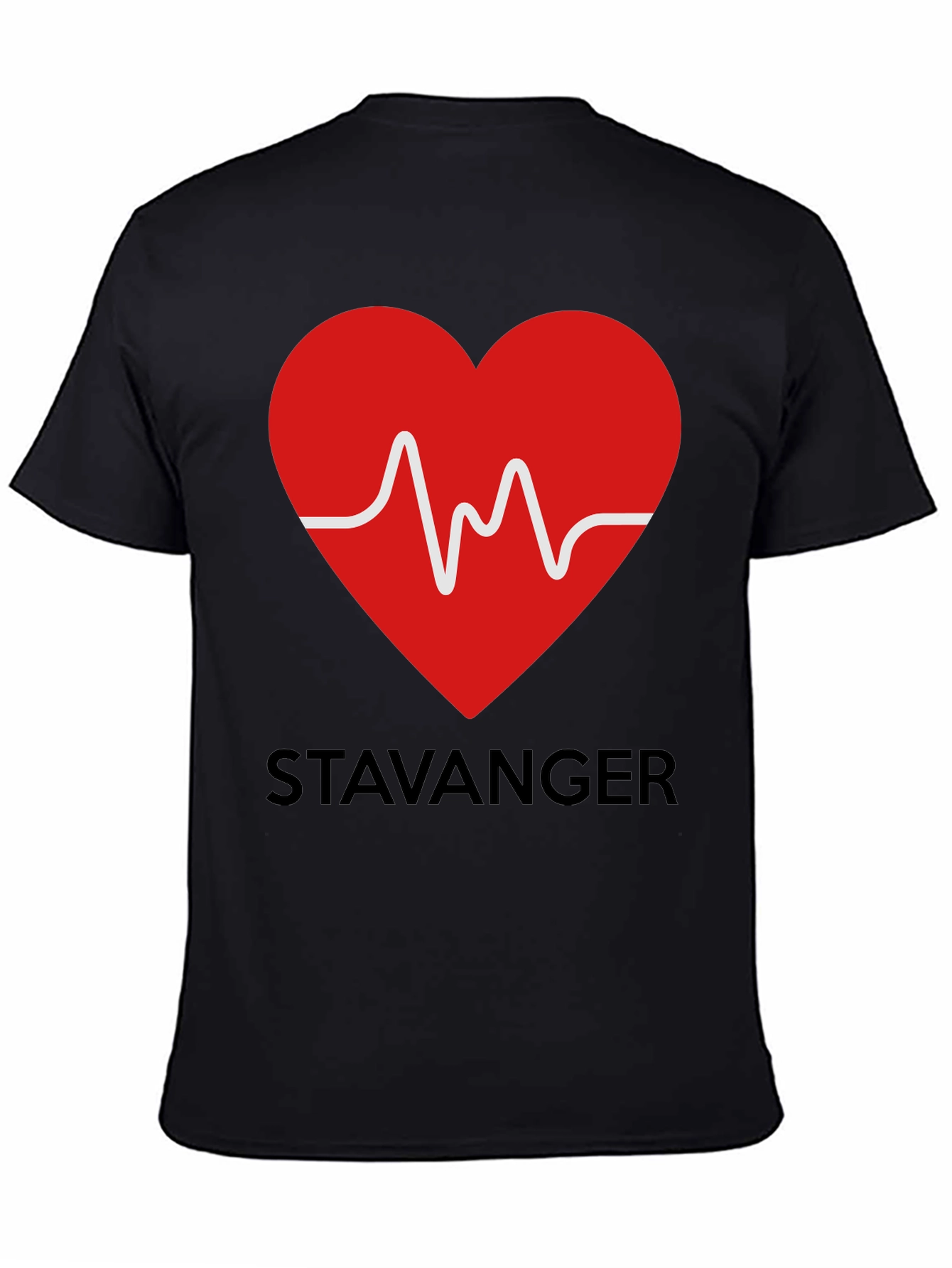 Stavanger Heartbeat Black T-Shirt