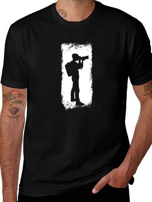 Photographer Graphic Tee - Black Casual T-Shirt