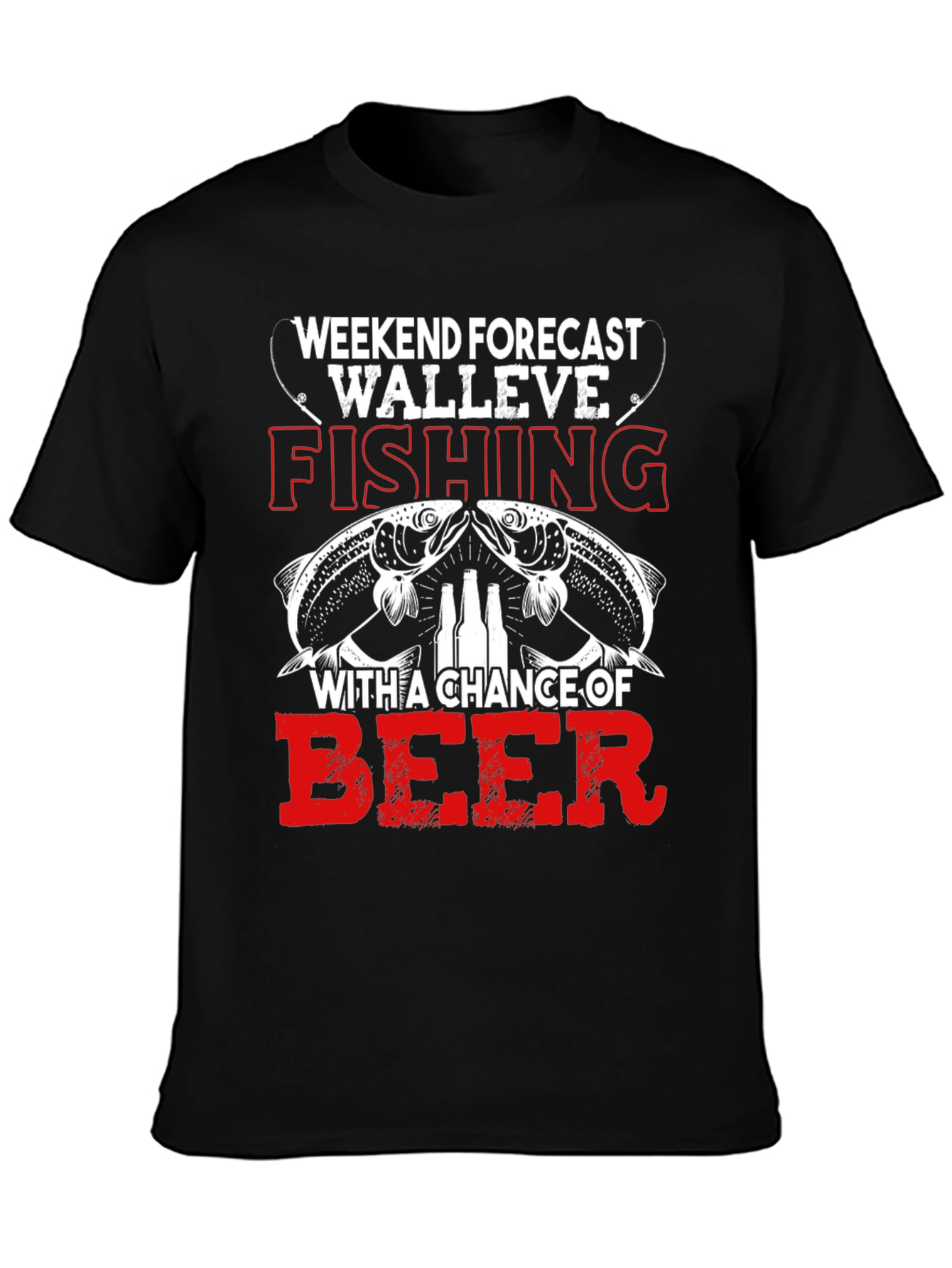 Weekend Forecast Walleye Fishing Beer Graphic Tee