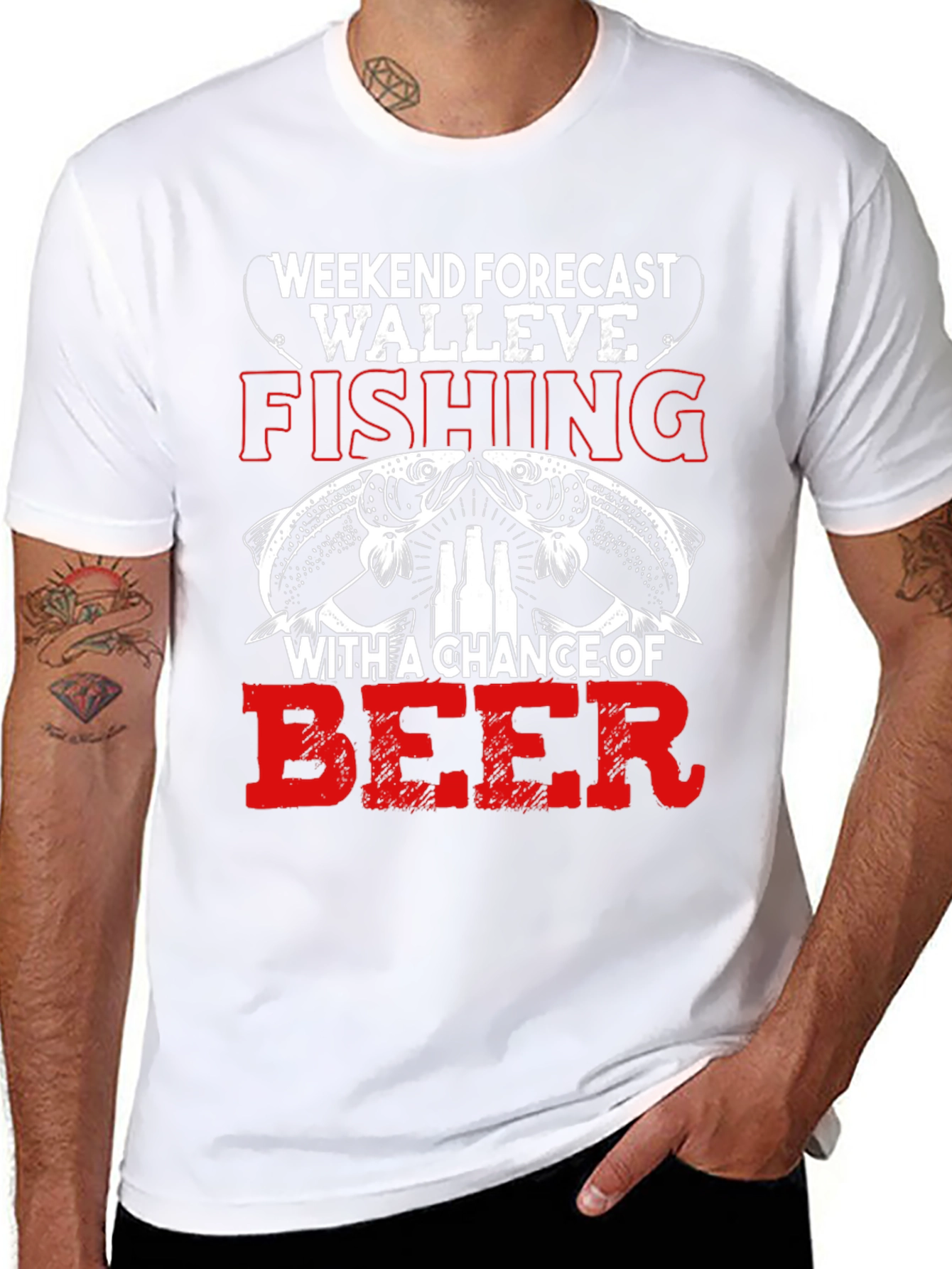Weekend Forecast Walleye Fishing Beer Graphic Tee