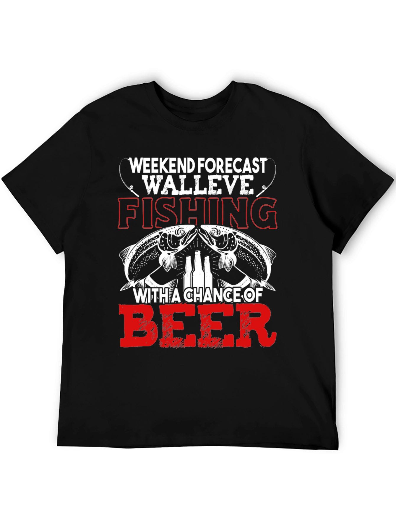 Weekend Forecast Walleye Fishing Beer Graphic Tee