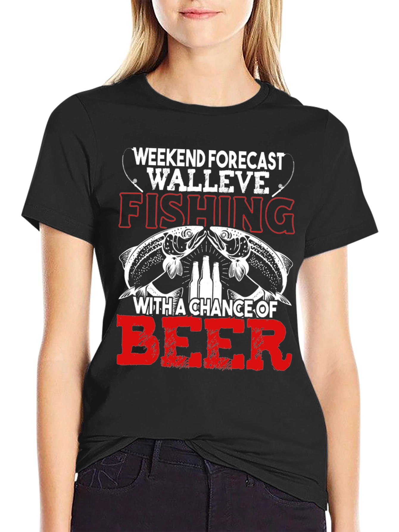 Weekend Forecast Walleye Fishing Beer Graphic Tee