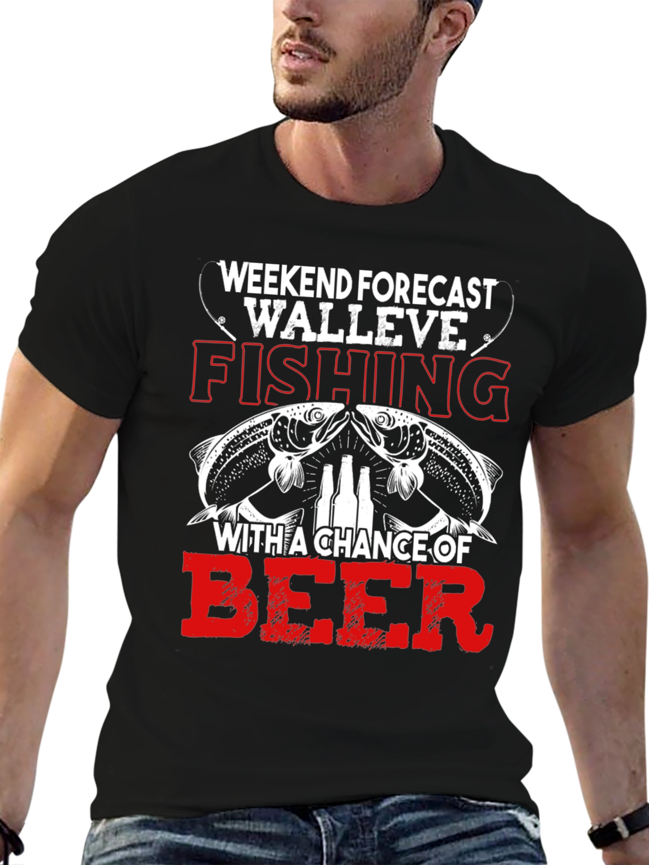 Weekend Forecast Walleye Fishing Beer Graphic Tee