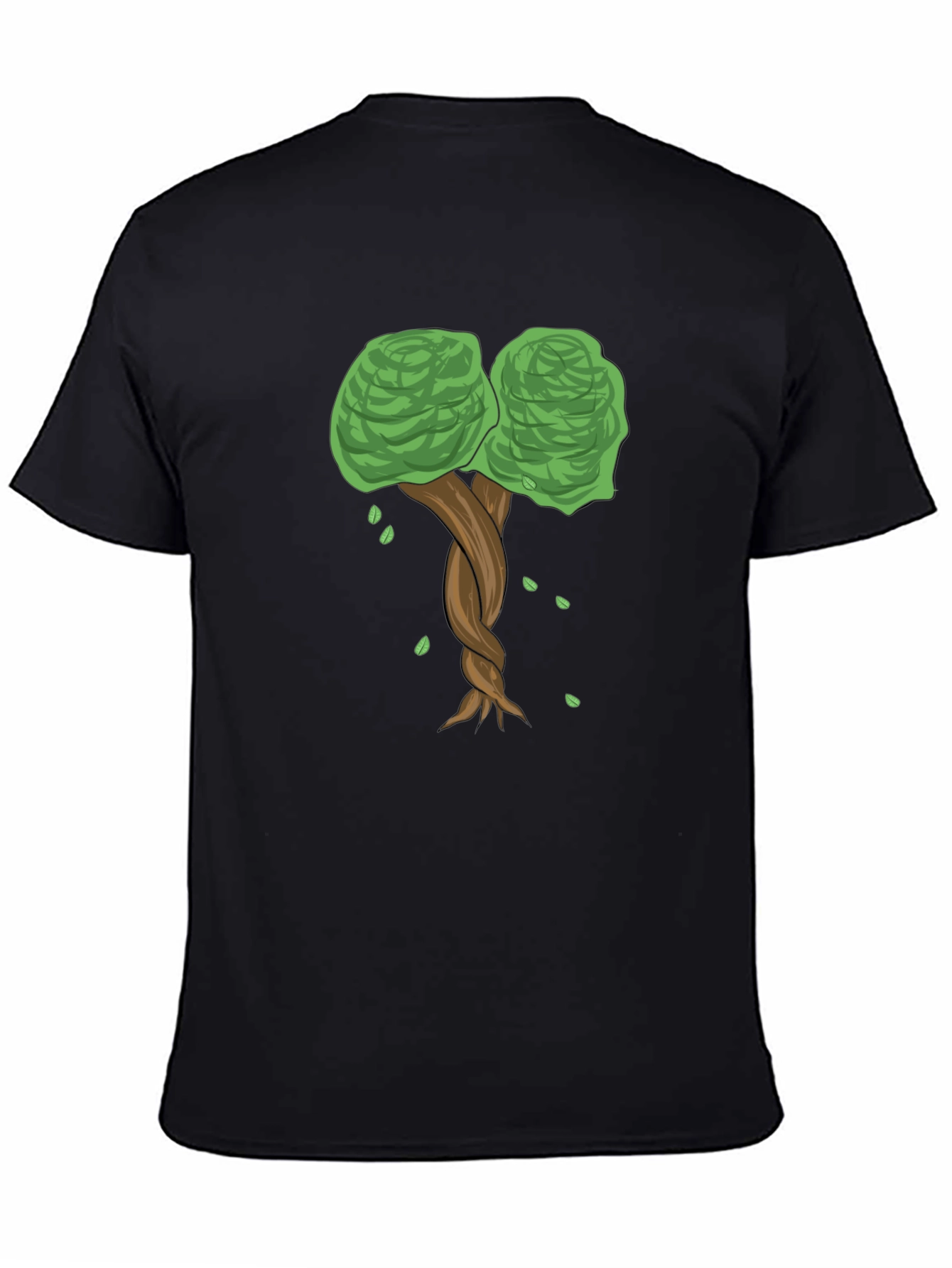 Twisted Tree Graphic Tee - Nature Inspired Black T-Shirt