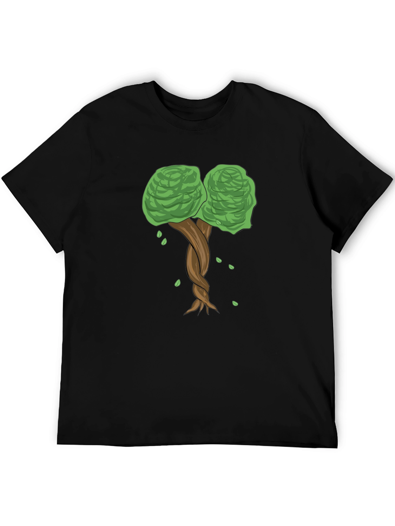 Twisted Tree Graphic Tee - Nature Inspired Black T-Shirt