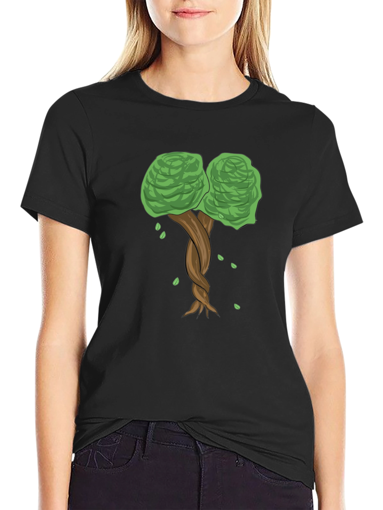 Twisted Tree Graphic Tee - Nature Inspired Black T-Shirt